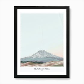 Mount Diablo Usa Color Line Drawing 1 Poster Art Print