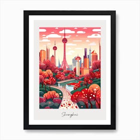 Poster Of Shanghai, Illustration In The Style Of Pop Art 3 Art Print