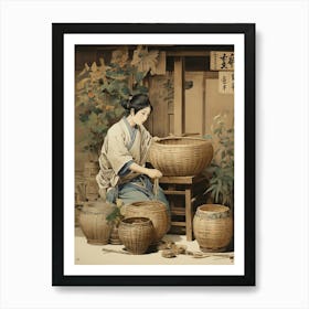 Basketry Work By The Craftsman Ichida Shshichir Of Nan 1 1 Art Print