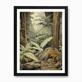 Vintage Jungle Botanical Illustration Jungle Fern 2 Art Print