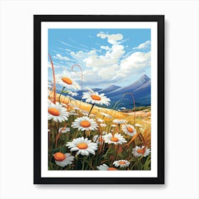 Daisy Wilfflower In A Field In South Western Style (1) Art Print