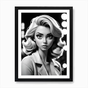 Black And White Portrait Of A Woman 1 Art Print