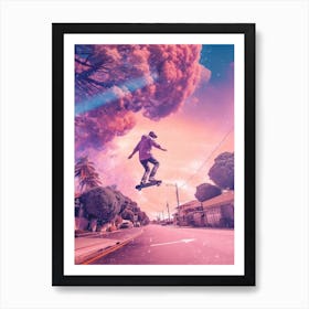 Skateboarding In Sydney, Australia Futuristic 3 Art Print