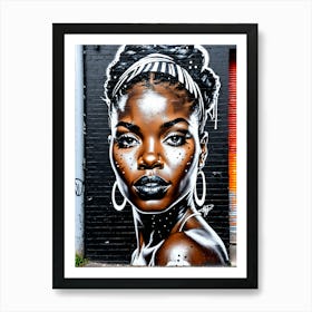 Graffiti Mural Of Beautiful Black Woman 391 Art Print