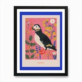 Spring Birds Poster Puffin 1 Art Print