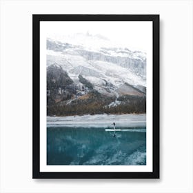 Paddle Board On Azure Lake Switzerland Art Print