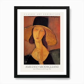 Jean Hebuterne With Large Hat, Amedeo Modigliani Poster Art Print