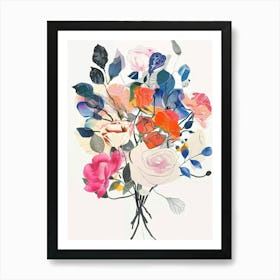 Rose 2 Collage Flower Bouquet Art Print