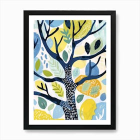 Sequoia Tree Flat Illustration 6 Art Print