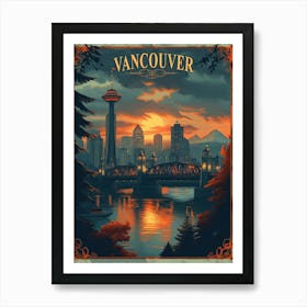 Vancouver, Canada Vintage Travel Poster Art Print