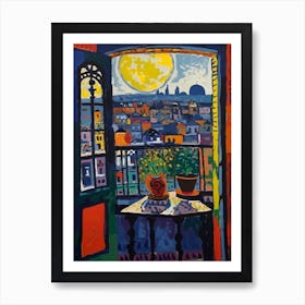 Window View Of London In The Style Of Fauvist 2 Art Print