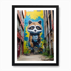 Raccoon Urban Explorer 4 Art Print
