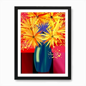 Abstract Flowers Art Print