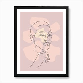 Portrait Line Drawing Of A Woman Art Print