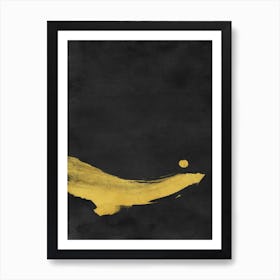 Minimal Landscape Black And Yellow 02 Art Print