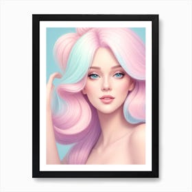 Pastel Haired Girl Art Print