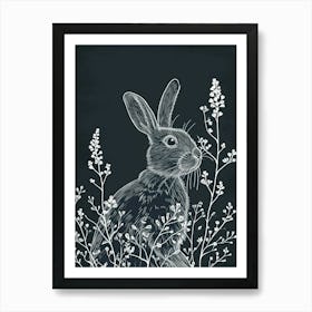 Rhinelander Rabbit Minimalist Illustration 2 Art Print