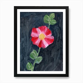 Mallow - Anton Maliar painting red green dark gray black floral flower vertical Art Print