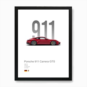 911 Carrera Gts Porsche Art Print