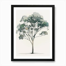 Eucalyptus Tree Pixel Illustration 3 Art Print