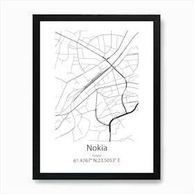 Nokia,Finland Minimalist Map Art Print