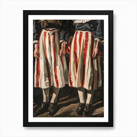 Two Girls In Red And White Art Print