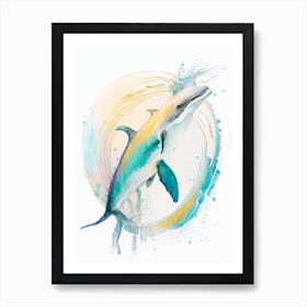 Spinner Dolphin Storybook Watercolour  (4) Art Print