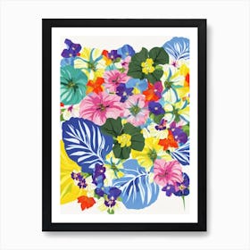 Morning Glory Modern Colourful Flower Art Print