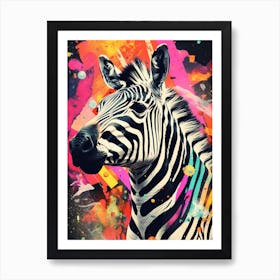 Paint Splash Zebra 1 Art Print