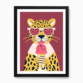 Leopard Ice Cream Art Print
