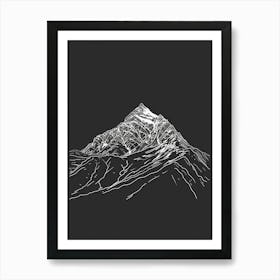 Ben More Crianlarich Mountain Line Drawing 1 Art Print