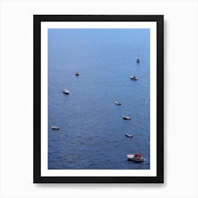 Boats Ships Sea Water Blue Ocean Marine Photo Art Photography Art Print