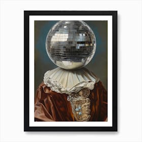 Antique Disco Ball, A Man with Disco head Art Print