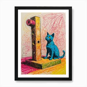 'Blue Cat' Art Print