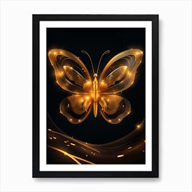 Golden Butterfly 38 Art Print