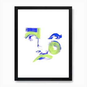 Mr. Mustache Face Art Print