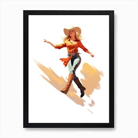 50 S Style Cowgirl 2 Art Print