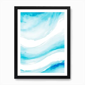 Blue Ocean Wave Watercolor Vertical Composition 49 Art Print