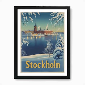 Aihrgdesign A Mid Century Modern Travel Poster For Stockholm 1 Art Print