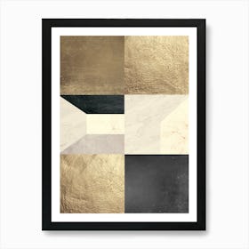 Composition textures and gold 1 Art Print