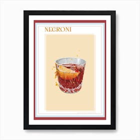Negroni Splatter Cocktail Print Art Print