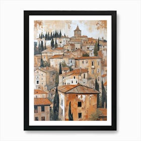 Rome Kitsch Brushstroke Cityscape 1 Art Print
