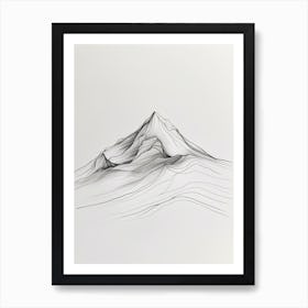 Mount Whitney Usa Line Drawing 2 Art Print