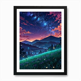 Night Sky Anime aesthetic 31 Art Print