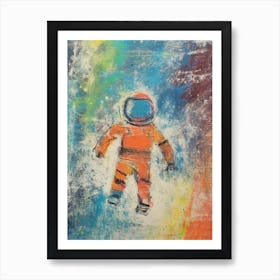 Astronaut Crayon 1 Art Print