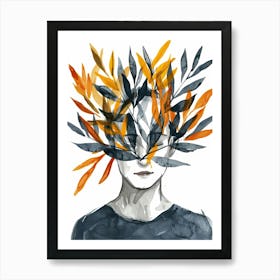 Person With Leaves On Head Poster