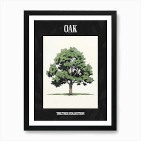 Oak Tree Pixel Illustration 3 Poster Art Print