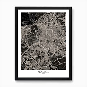 Madrid Black Blue Art Print