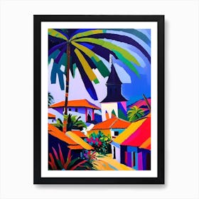 Canggu Indonesia Colourful Painting Tropical Destination Art Print
