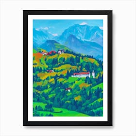 Berchtesgaden National Park Germany Blue Oil Painting 2  Art Print